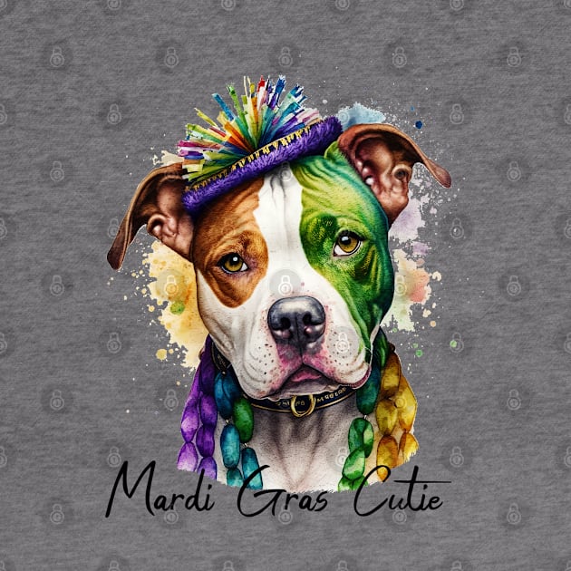 Mardi Gras Cutie Pit bull by Trinket Trickster